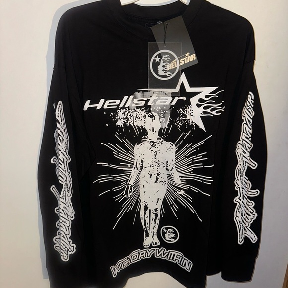 Hellstar Black Graphic Long Sleeve Tee - Picture 1 of 5